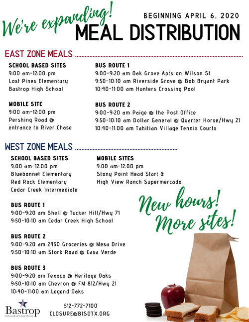 Meal distribution flyer 